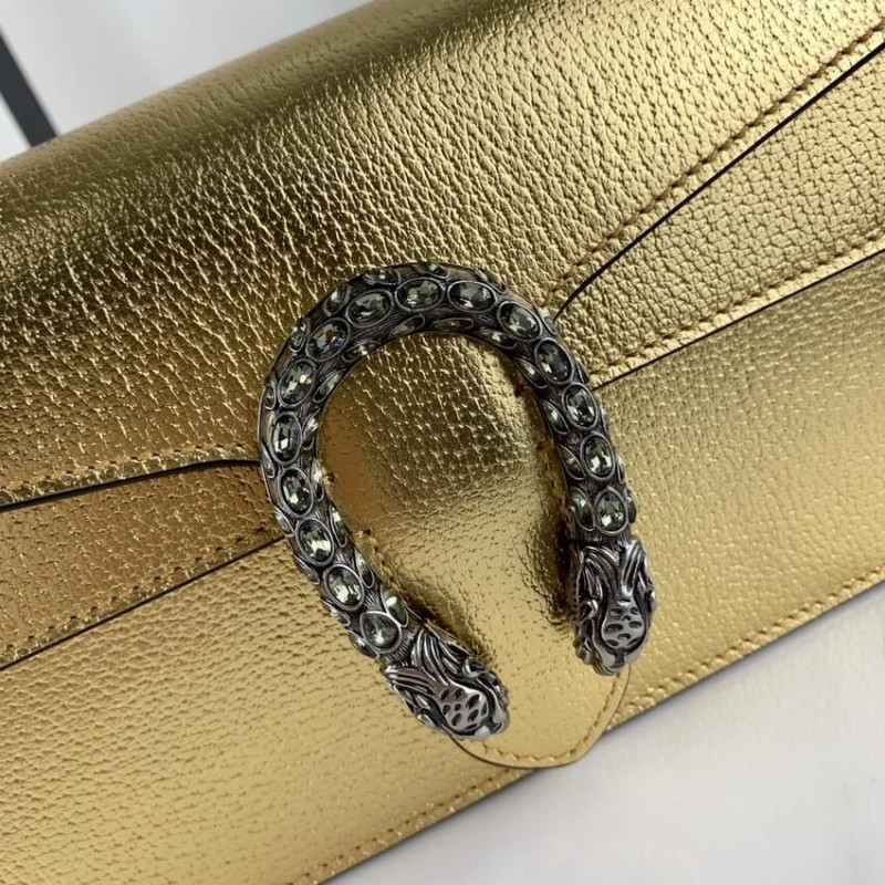 Replica Gucci Dionysus Small Shoulder Bag In Gold Lame Leather 499623 - Image 12