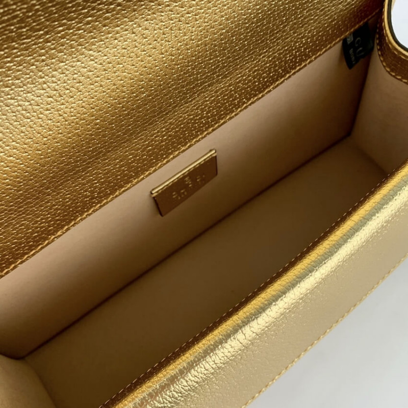Replica Gucci Dionysus Small Shoulder Bag In Gold Lame Leather 499623 - Image 13