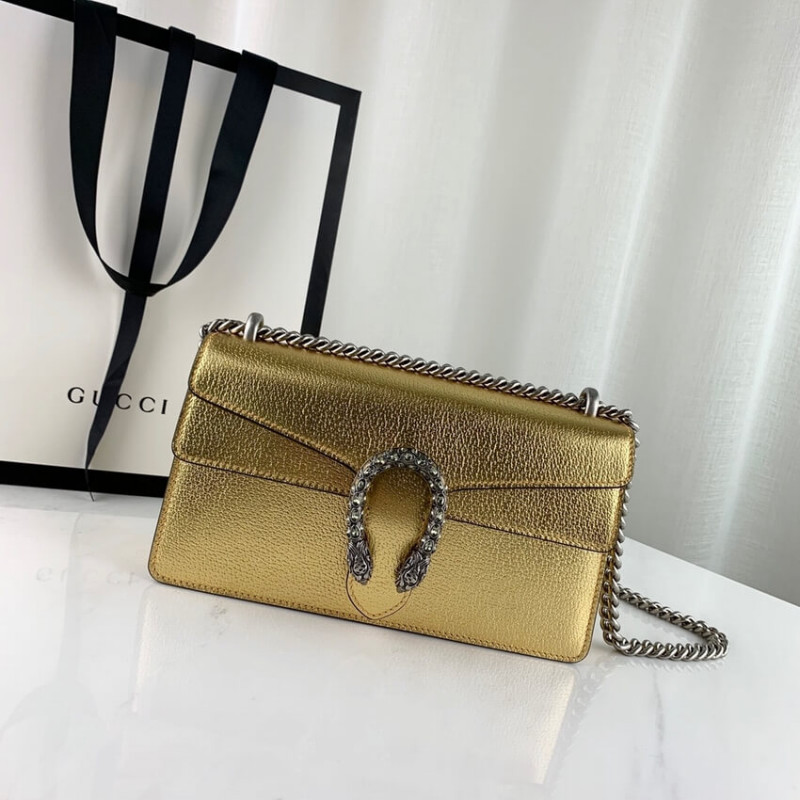 Replica Gucci Dionysus Small Shoulder Bag In Gold Lame Leather 499623 - Image 5