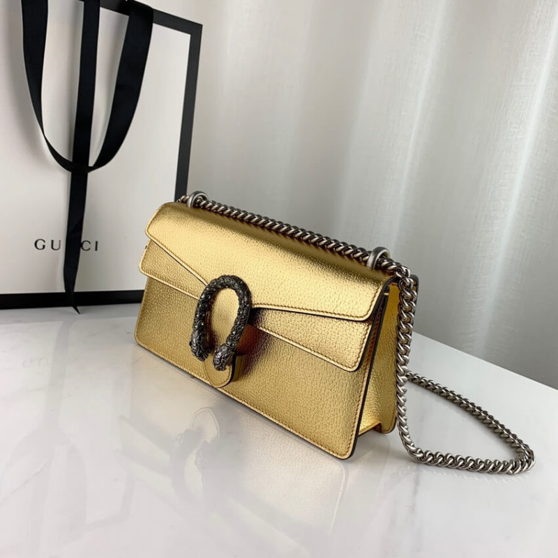 Replica Gucci Dionysus Small Shoulder Bag In Gold Lame Leather 499623 - Image 6