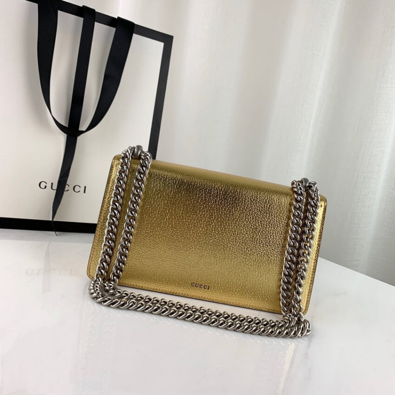 Replica Gucci Dionysus Small Shoulder Bag In Gold Lame Leather 499623 - Image 7