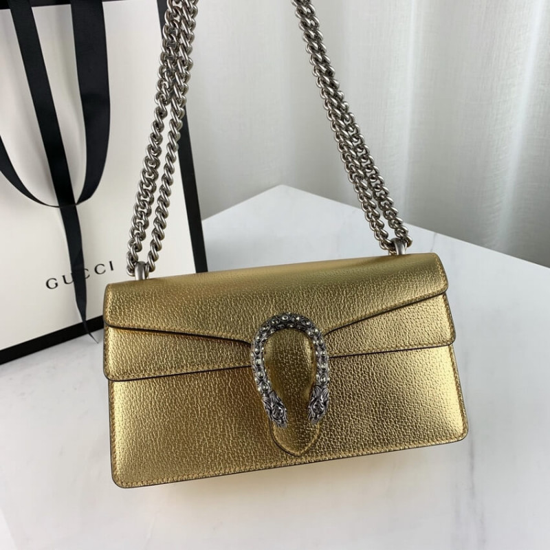 Replica Gucci Dionysus Small Shoulder Bag In Gold Lame Leather 499623 - Image 8
