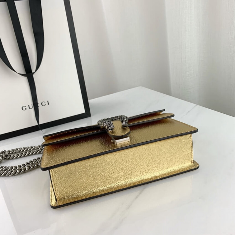 Replica Gucci Dionysus Small Shoulder Bag In Gold Lame Leather 499623 - Image 10