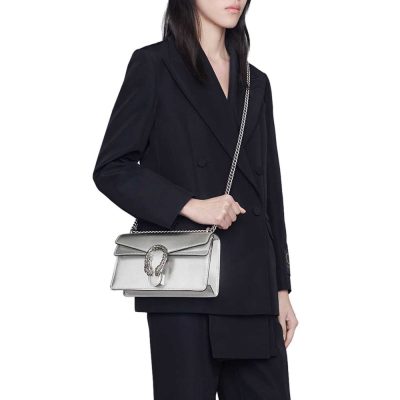 Alternative view of Replica Gucci Dionysus Small Shoulder Bag In Silver Lame Leather 499623