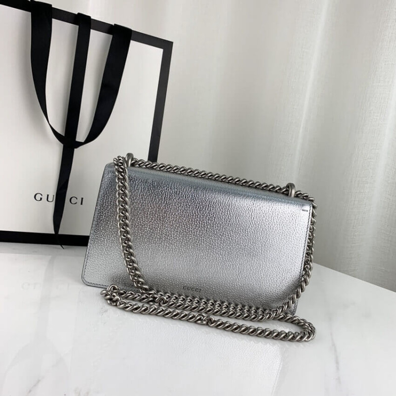 Replica Gucci Dionysus Small Shoulder Bag In Silver Lame Leather 499623 - Image 5