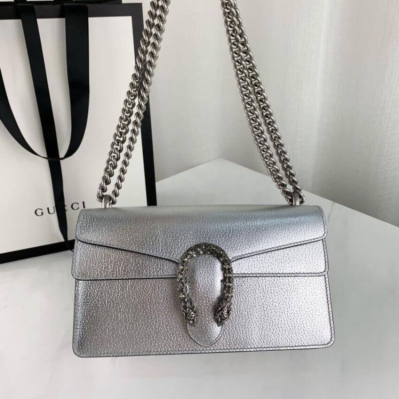 Replica Gucci Dionysus Small Shoulder Bag In Silver Lame Leather 499623 - Image 6