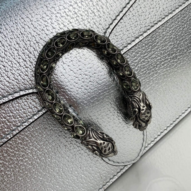 Replica Gucci Dionysus Small Shoulder Bag In Silver Lame Leather 499623 - Image 8