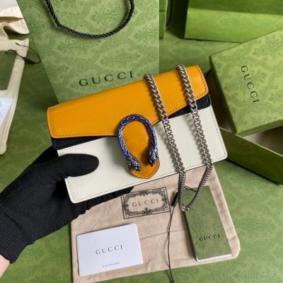 Replica Gucci Dionysus Super Mini Bag 476432 Orange White Leather