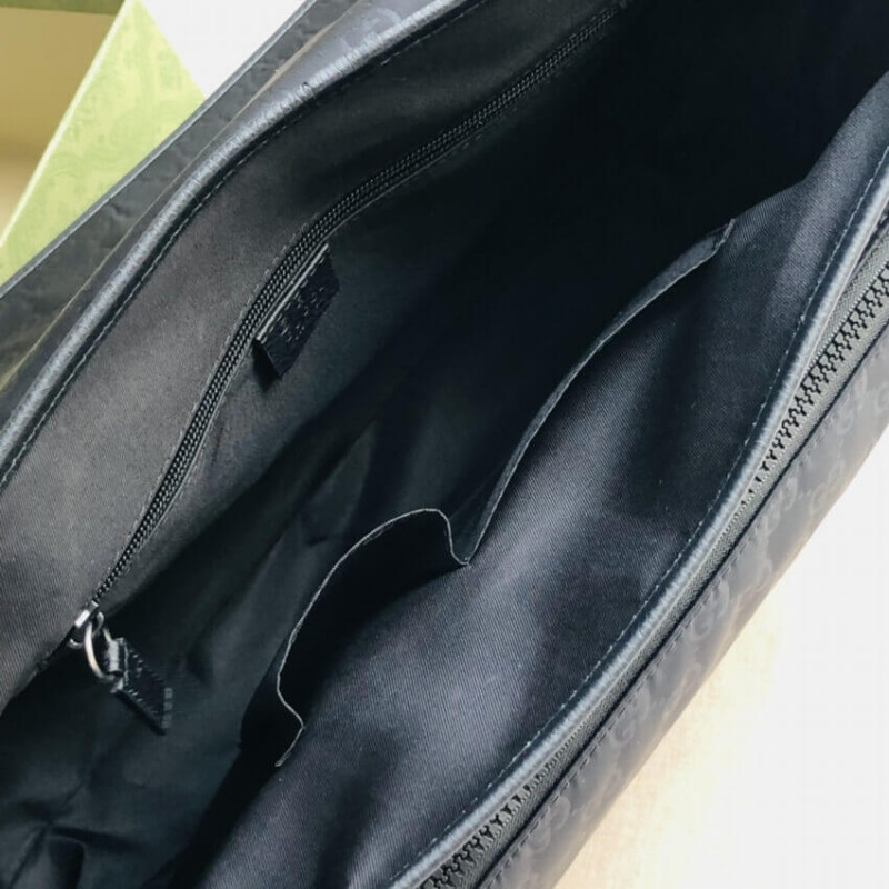 Replica Gucci Gg Guccissima Black Medium Nylon Messenger Bag 510334 - Image 11