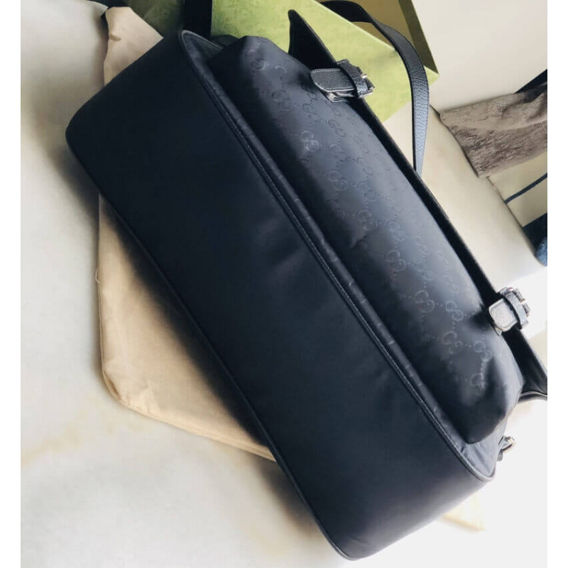 Replica Gucci Gg Guccissima Black Medium Nylon Messenger Bag 510334 - Image 7