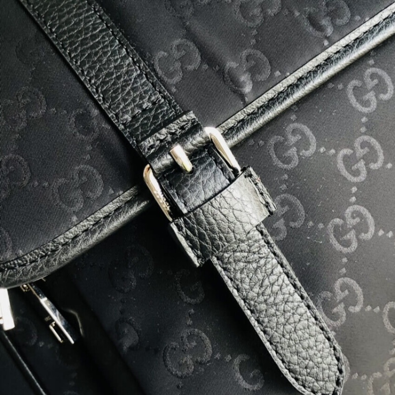 Replica Gucci Gg Guccissima Black Medium Nylon Messenger Bag 510334 - Image 9