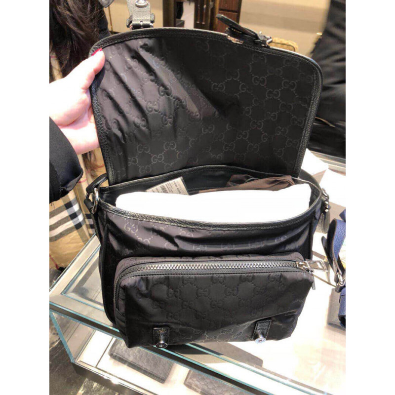 Replica Gucci Gg Guccissima Black Nylon Small Messenger Bag 510335 - Image 15