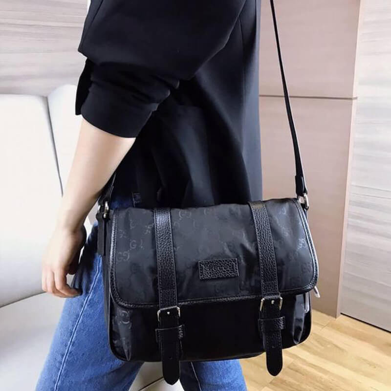 Replica Gucci Gg Guccissima Black Nylon Small Messenger Bag 510335 - Image 3