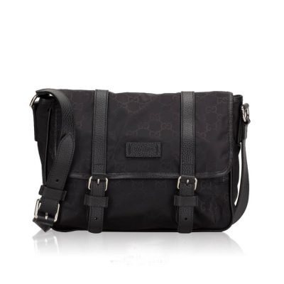 Replica Gucci Gg Guccissima Black Nylon Small Messenger Bag 510335