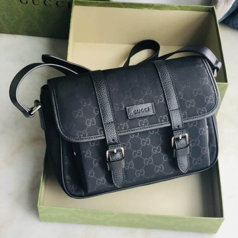 Replica Gucci Gg Guccissima Black Nylon Small Messenger Bag 510335 - Image 6