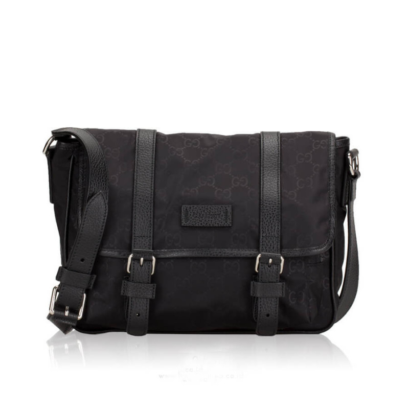 Replica Gucci Gg Guccissima Black Nylon Small Messenger Bag 510335