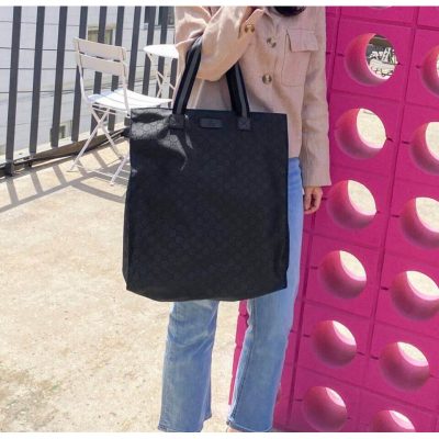 Alternative view of Replica Gucci Gg Guccissima Black Nylon Tall Tote Bag 449177