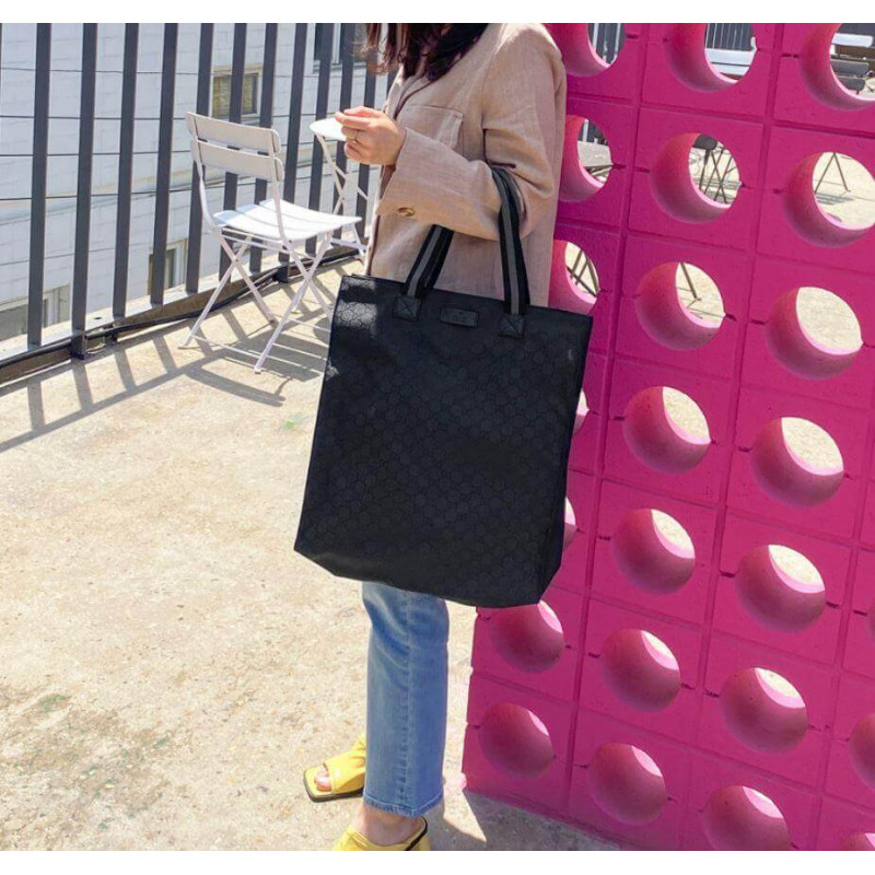 Replica Gucci Gg Guccissima Black Nylon Tall Tote Bag 449177 - Image 3