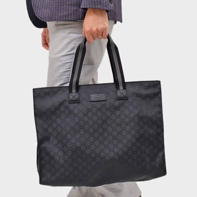 Alternative view of Replica Gucci Gg Guccissima Black Nylon Tote Bag 449176