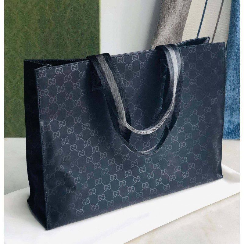 Replica Gucci Gg Guccissima Black Nylon Tote Bag 449176 - Image 5
