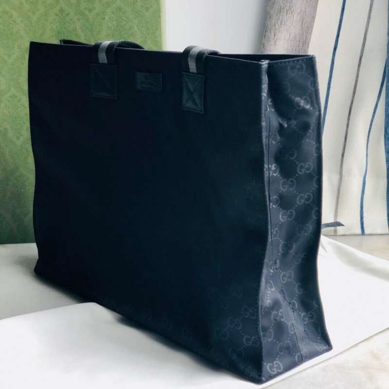 Replica Gucci Gg Guccissima Black Nylon Tote Bag 449176 - Image 6