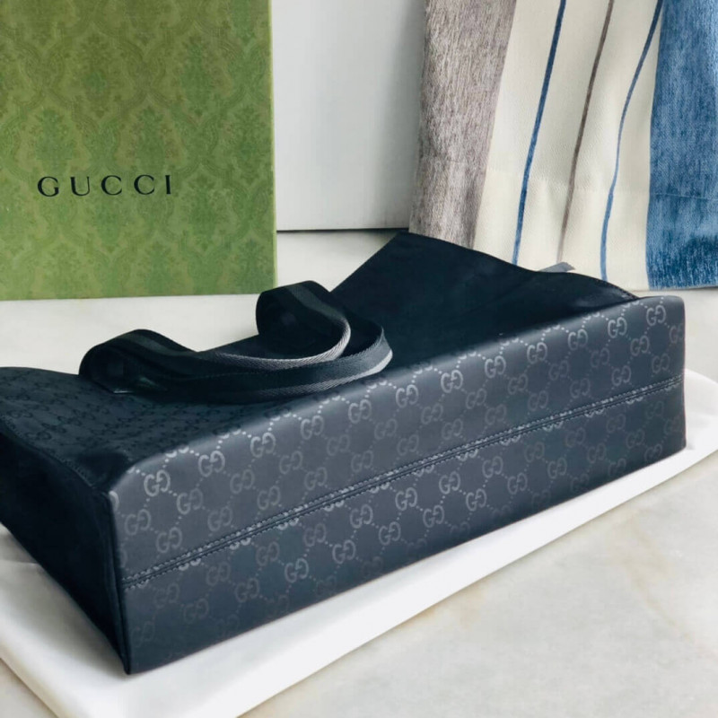 Replica Gucci Gg Guccissima Black Nylon Tote Bag 449176 - Image 7