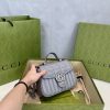 Best Replicas Bags - Gucci GG Marmont Grey Matelasse Leather Mini Top Handle Bag 583571 Top Quality Louis Vuitton LV Replica Bags On Sales