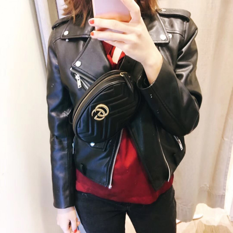 Replica Gucci Gg Marmont Matelasse Leather Belt Bag 476434 - Image 5