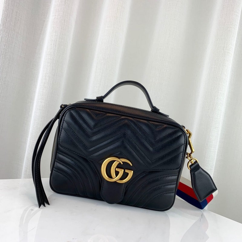 Replica Gucci Gg Marmont Matelasse Top Handle Bag 498100 - Image 2