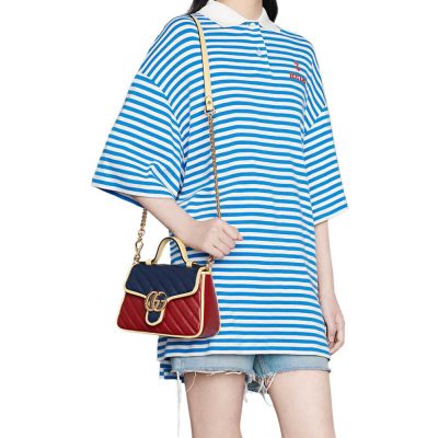 Alternative view of Replica Gucci Gg Marmont Mini Bag 583571 Blue And Red Leather