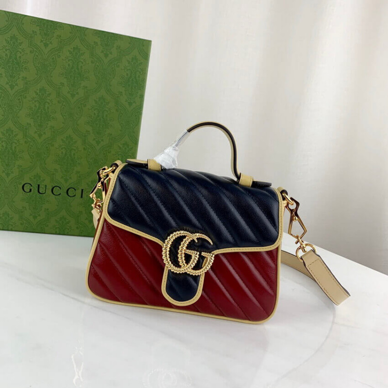 Replica Gucci Gg Marmont Mini Bag 583571 Blue And Red Leather - Image 3