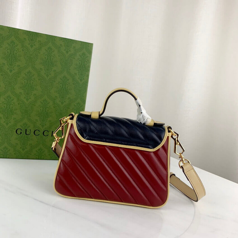 Replica Gucci Gg Marmont Mini Bag 583571 Blue And Red Leather - Image 5