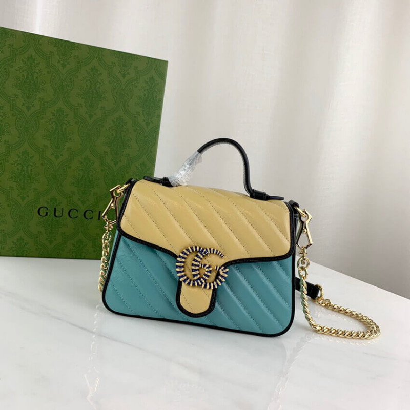 Replica Gucci Gg Marmont Mini Bag 583571 Butter And Pastel Blue Leather - Image 3