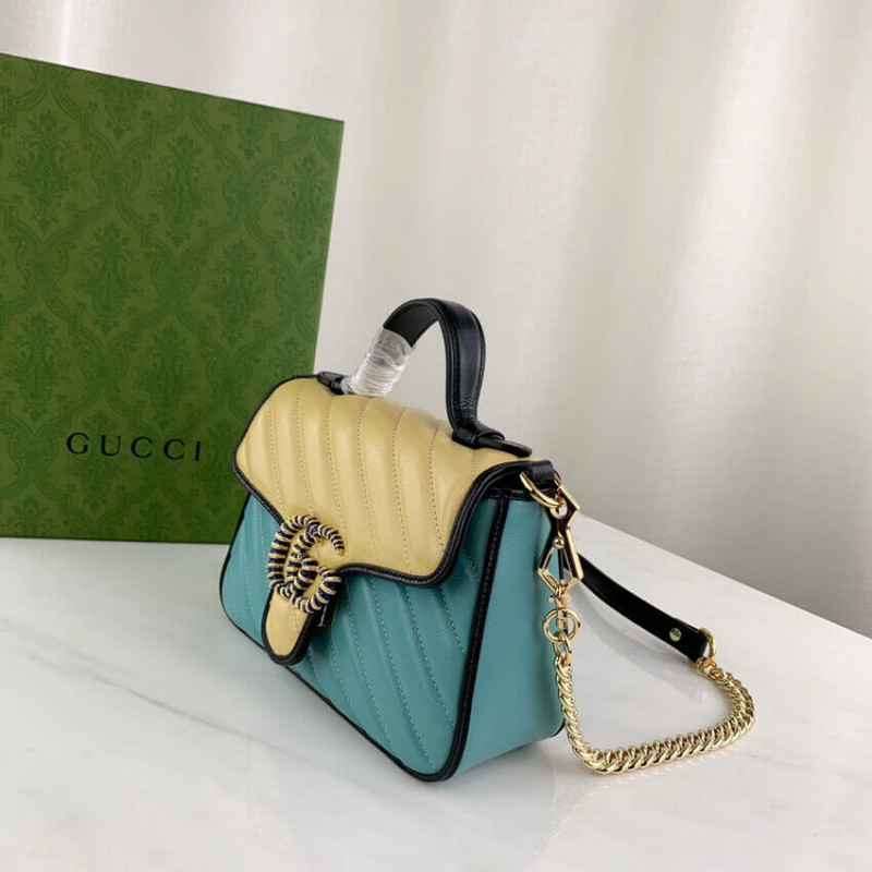Replica Gucci Gg Marmont Mini Bag 583571 Butter And Pastel Blue Leather - Image 4