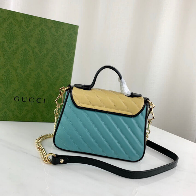Replica Gucci Gg Marmont Mini Bag 583571 Butter And Pastel Blue Leather - Image 5