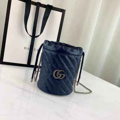 Alternative view of Replica Gucci Gg Marmont Mini Bucket Bag 573817 Blue