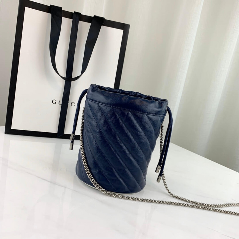 Replica Gucci Gg Marmont Mini Bucket Bag 573817 Blue - Image 3