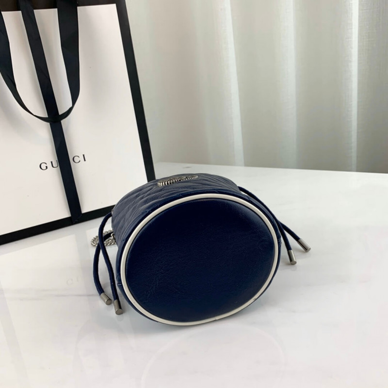 Replica Gucci Gg Marmont Mini Bucket Bag 573817 Blue - Image 5