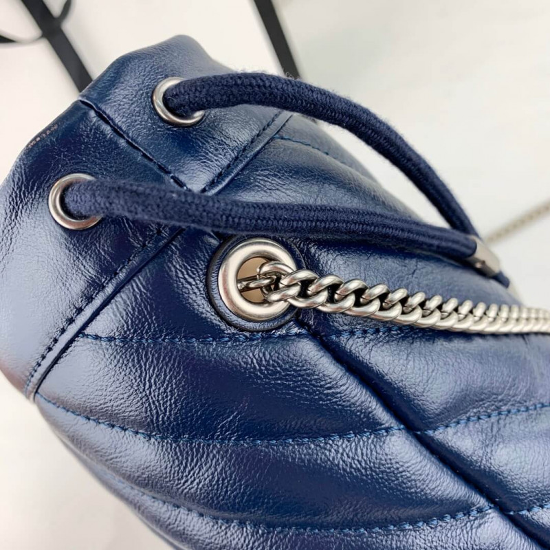 Replica Gucci Gg Marmont Mini Bucket Bag 573817 Blue - Image 7