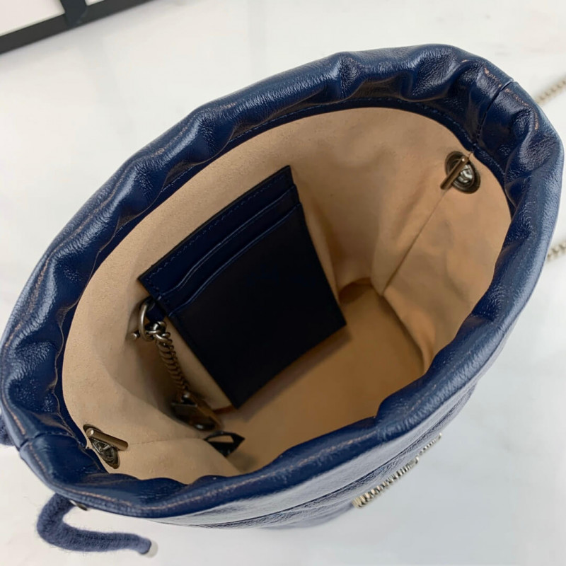 Replica Gucci Gg Marmont Mini Bucket Bag 573817 Blue - Image 9