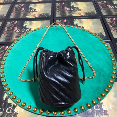 Alternative view of Replica Gucci Gg Marmont Mini Bucket Bag 575163 Black