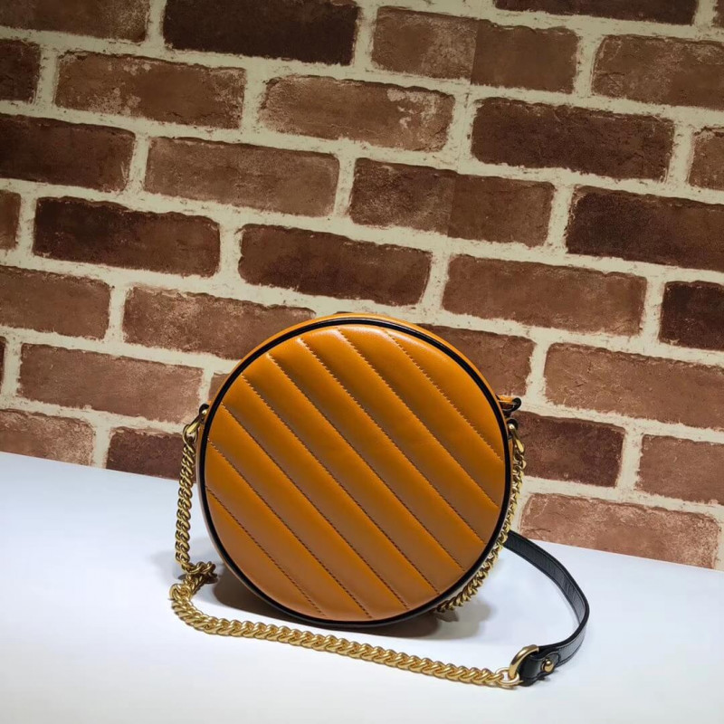Replica Gucci Gg Marmont Mini Round Shoulder Bag 550154 Cognac - Image 4