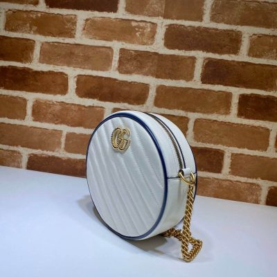 Alternative view of Replica Gucci Gg Marmont Mini Round Shoulder Bag 550154 White