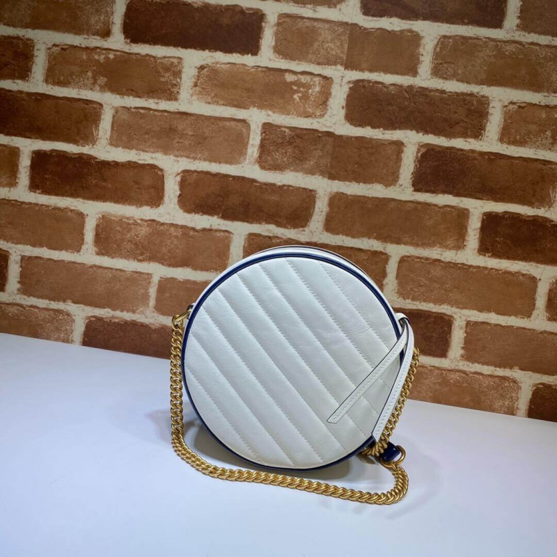 Replica Gucci Gg Marmont Mini Round Shoulder Bag 550154 White - Image 3