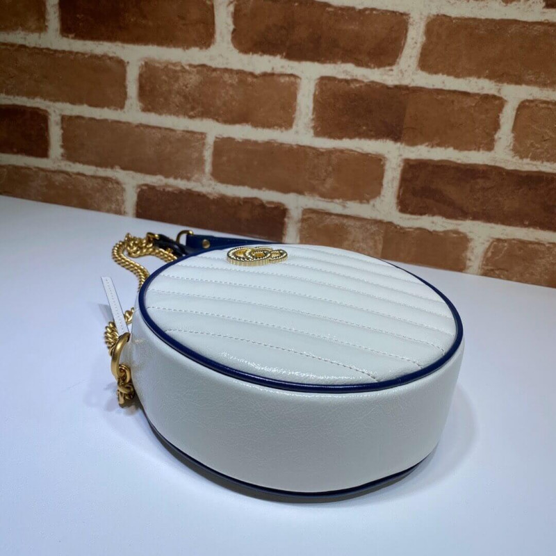 Replica Gucci Gg Marmont Mini Round Shoulder Bag 550154 White - Image 4