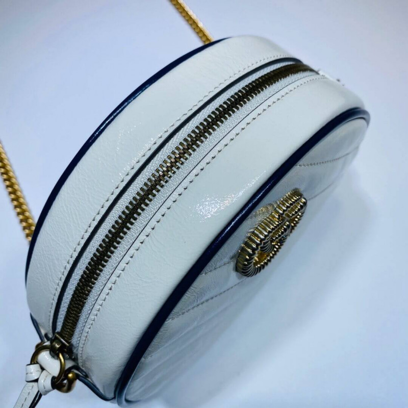 Replica Gucci Gg Marmont Mini Round Shoulder Bag 550154 White - Image 6