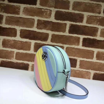 Alternative view of Replica Gucci Gg Marmont Mini Round Shoulder Bag In Pastel And Rainbow 550154