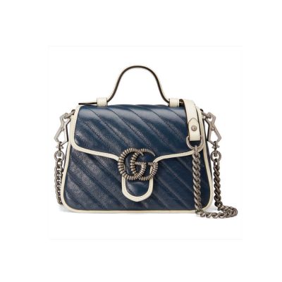 Replica Gucci Gg Marmont Mini Top Handle Bag 583571 Blue