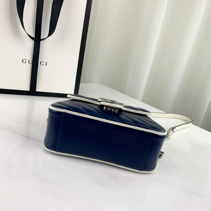 Replica Gucci Gg Marmont Mini Top Handle Bag 583571 Blue - Image 7