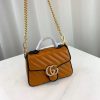 Best Replicas Bags - Gucci GG Marmont Mini Top Handle Bag 583571 Cognac Top Quality Louis Vuitton LV Replica Bags On Sales